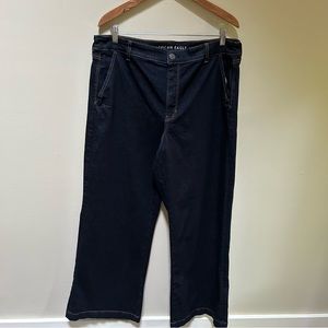 American Eagle ~ Super Stretch Wide Leg Dark Wash Denim Jeans in 18 Long